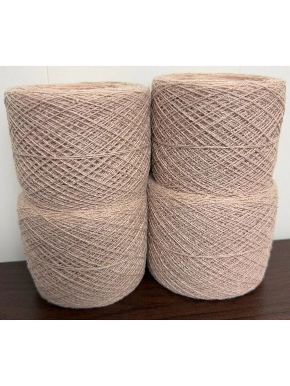 Reclaimed Cotton Blend Sport Yarn 1134 Yds Blush Beige Light Pink 414g (4 Cakes)